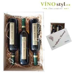 Dárková kolekce NOVOSADY, 3 luxusní vína v dřevěné bedýnce, víno bílé 