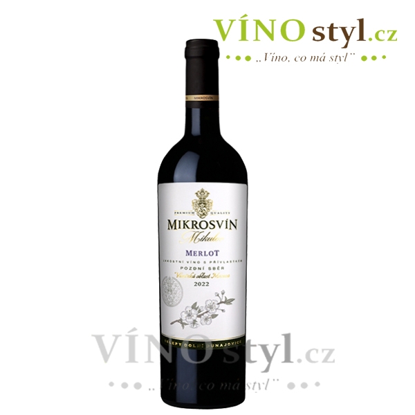 Merlot, pozdní sběr 2022, víno červené - suché - FLOWER LINE