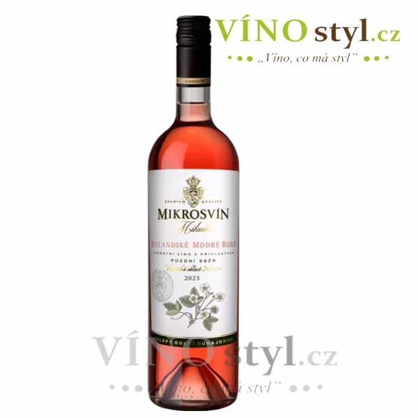 Rulandské modré rosé, pozdní sběr 2023, víno růžové - polosuché FLOWER LINE