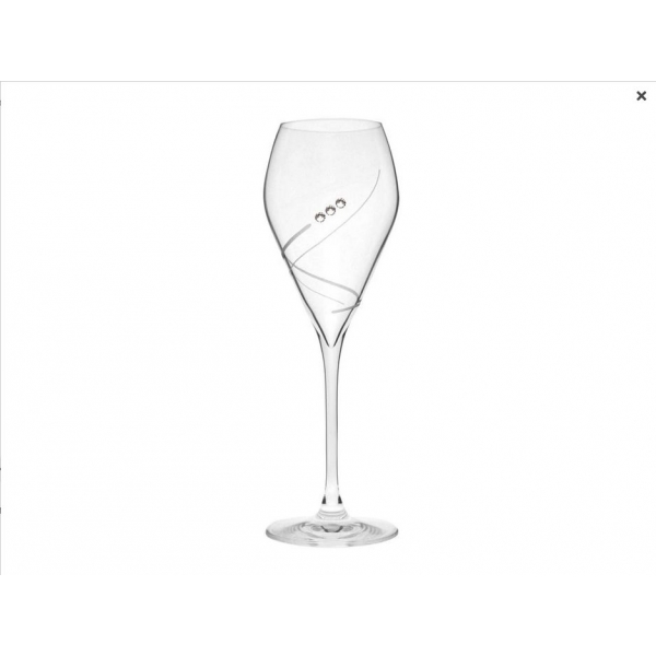 Dárková sada 4 sklenic PROSECCO zdobených kamínky Swarovski a pískováním