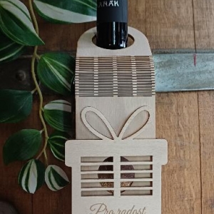 Dárková, dřevěná, závěsná cedulka na peníze - Pro radost