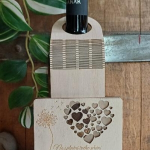 Dárková, dřevěná, závěsná obálka na peníze - na splnění přání