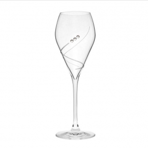 Dárková sada 4 sklenic PROSECCO zdobených kamínky Swarovski a pískováním
